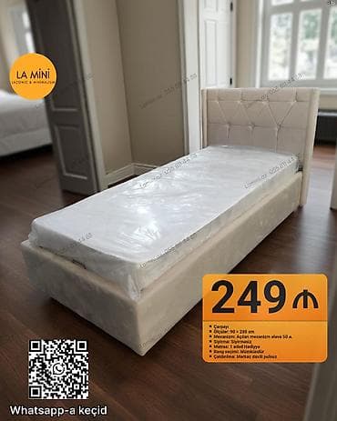 tek neferlik kravat: Təknəfərlik çarpayı, Bazalı, Matras ilə, Siyirməsiz — 1