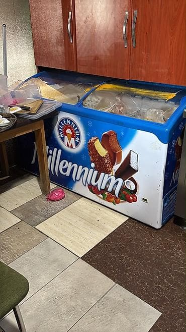 Millennium brendli dondurma vitrini (şüşə sürgülü üst qapaqlı, üfüqi