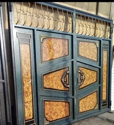 купить железные ворота: Железо Дворовые ворота, С дверью — 5