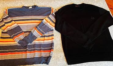 Sviterlər: Kişi geyimlərindən ibarət set - Zolaqlı trikotaj sviter: mavi — 10