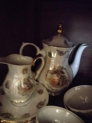 cay servisi: Çay dəsti, rəng - Ağ, Farfor, Madonna, 6 nəfərlik, Almaniya — 1