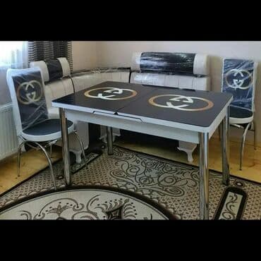 Masa və oturacaq dəstləri: Mətbəx üçün, Yeni, Açılan, 4 stul — 8