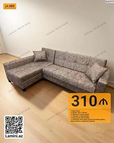Künc divan – Kod: 2171 - Ölçülər: 240 × 150 sm - Mexanizm: Açılan — 1