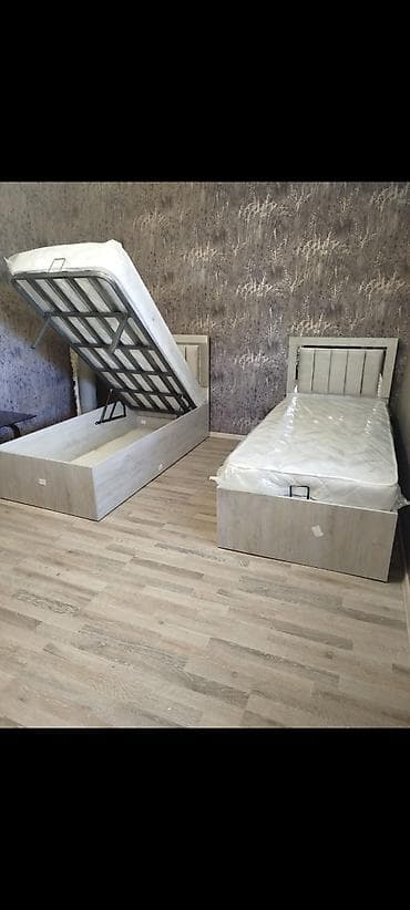 yataq tek: Təknəfərlik çarpayı, Bazalı, Matras ilə, Siyirməsiz — 7