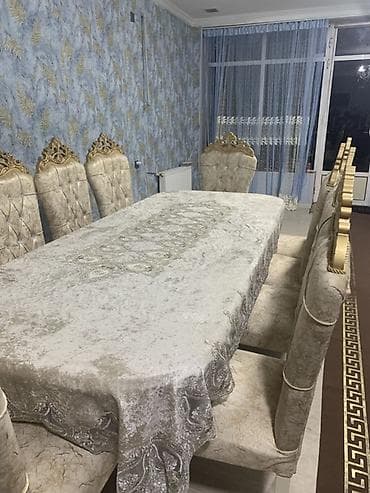 samovar 10 litre: Qonaq otağı üçün, Yeni, Qatlanan, Dördbucaq masa, 8 stul — 1