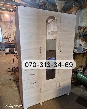trimo: 3 qapılı paltar dolabı - Ölçü: 120×200 sm - Model: mərkəzdə güzgülü 3 — 8