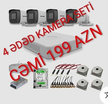 4 ədəd təhlükəsizlik kamerası komplekti – cəmi 199 AZN Paketin