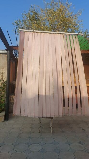 pərdə dekorları: Vertikal jalüz pərdə dəsti - Rəng: açıq pudra/şampan - Tip: şaquli — 5