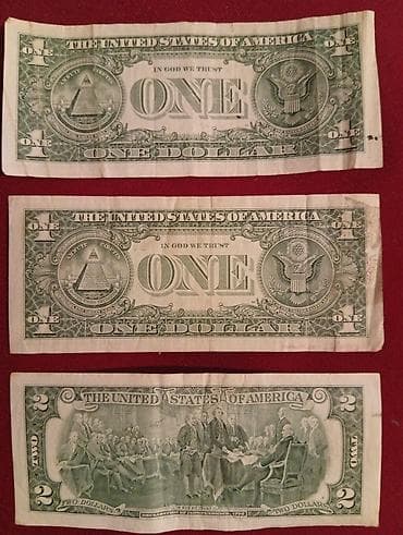 ABŞ dolları banknotları dəsti - Növlər: - 1 ABŞ dolları – arxa — 1