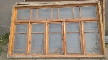 Taxta qapı və pəncərə dəsti - Material: təbii ağac (şüşəli pəncərə — 3