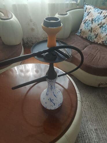 sink vitamin qiymeti: Nərd (şişə qablı) qəlyan dəsti - Şüşə kolba: ağ fon üzərində mavi — 2