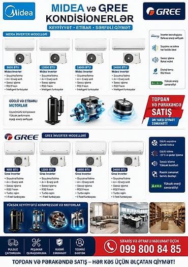 Midea və Gree inverter kondisionerləri - Güclü soyutma və isitmə lalafo.az -da Midea və Gree inverter kondisionerləri - Güclü soyutma və isitmə