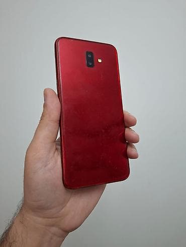 ekrani: Samsung Galaxy J6 Plus, 32 GB, rəng - Qırmızı, Barmaq izi — 8