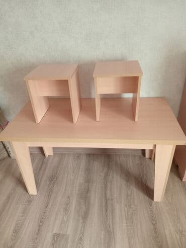 ağcaqayın: Mətbəx üçün, İşlənmiş, Açılmayan, Dördbucaq masa, 2 stul — 1