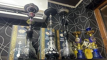 Nəbzli dizaynlı nərgilə - Klassik şüşə kolba: qalın, naxışlı, şəffaf