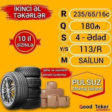 islenmis tekerler type 1: İşlənmiş Şin Sailun 235 / 65 / R 16 — 6