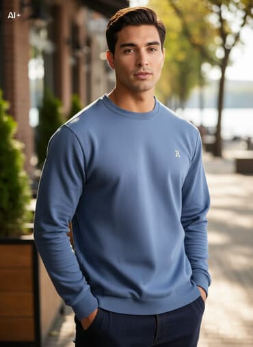 yeni model: Kişi sweatshirt – minimalist dizayn, rahat kəsim - Model: Klassik — 1