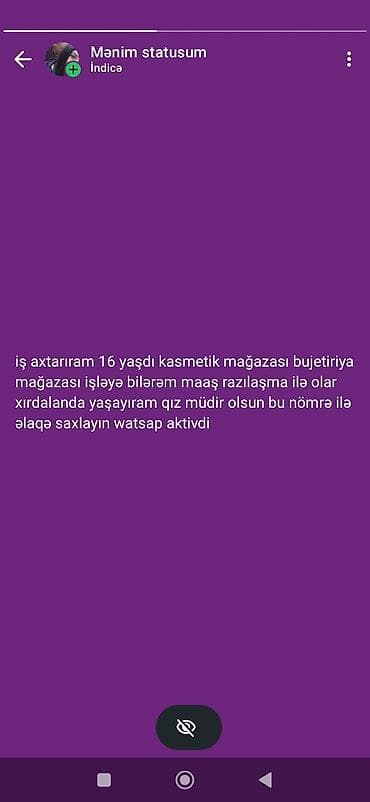 bos kasa: Iş axtarıram 16 yaşdı kasmetik mağazası bujetiriya mağazası işləyə — 1