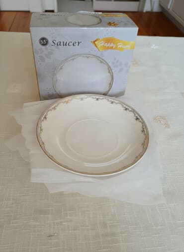 donuz eti satilir: Nəlbəkilər, 6 ədədli dəst, rəng - Ağ, Farfor, Türkiyə — 1