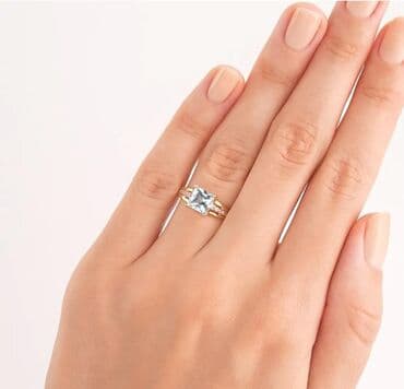 pandora üzük qiymət: Üzük, Sarı qızıl, 585 Əyar, Akvamarin, 0.51-1.00 Karat — 6