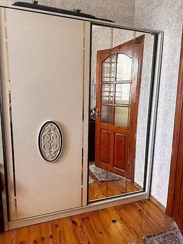 güzgülü skaf: 2 qapılı, Güzgülü, Bej, Kupe, Düz dolab — 1