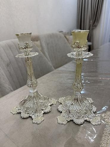 sam qabi: İki ədəd dekorativ şamdan dəsti - Klassik barokko üslubunda, detallı — 1