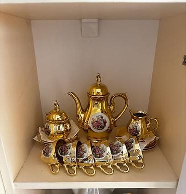 dəm caydan: Çay dəsti, rəng - Qızılı, 6 nəfərlik — 1