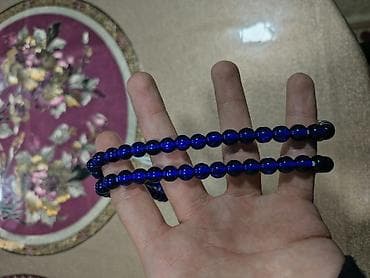 sette gumus: Məhsul: Mavi şüşə təsbeh Endirim olacaq - Material: şəffaf, parlaq — 1