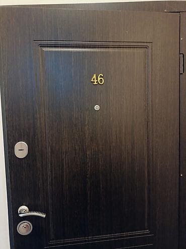 Divar kağızları, oboy: Dəmir giriş qapısı – klassik dizayn, tünd ağac teksturalı örtük — 2