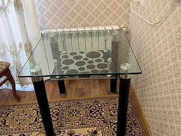 Гостиный стол, Нераскладной, Стекло, Квадратный стол — 1