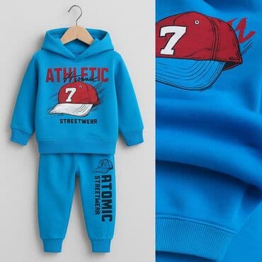 Bayram kostyumları: Uşaq üçün iki hissəli idman dəsti – kapüşonlu svitşot və şalvar — 6