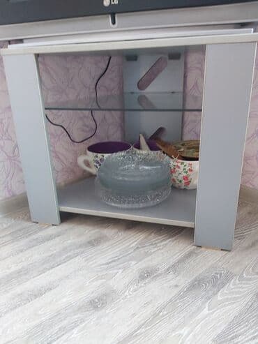 подставка для цветов: Б/у, Прямой ТВ стенд, С полками, Деревянный — 2