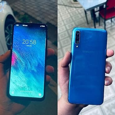 Техника и электроника: Samsung Galaxy A50, 64 ГБ, цвет - Голубой, Две SIM карты — 1