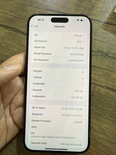 iphone xr baku: IPhone 15 Pro Max, 256 GB, Blue Titanium, Zəmanət — 7