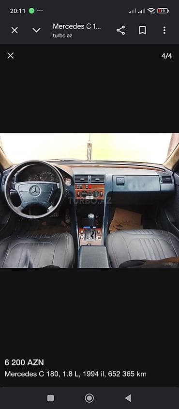 masin satis saytlari: Mercedes-Benz C 180: 1.8 l | 1994 il Sedan — 3