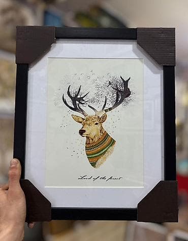 ceyran derisi: Qızılı çərçivəli dekorativ tablo seti Divar tablosu Ölçü : 30x36 — 5