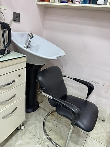 hamam aksesuar: Salon üçün saç yuma komplekti - Saç yuma lavabosu: Ağ keramika kase — 2