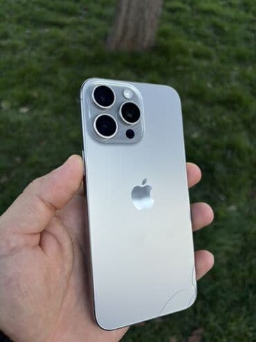 Apple iPhone: IPhone 15 Pro Max, 256 GB, Gümüşü, Qırıq — 1