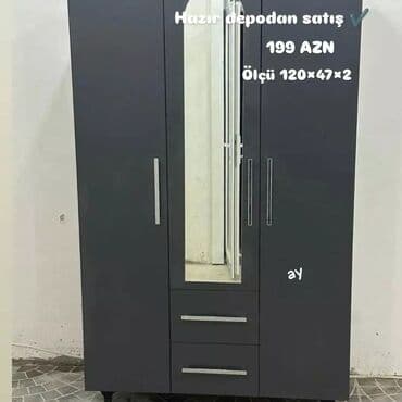 paltar işkafı: Yeni, Açılan, 3 qapılı Düz dolab, Qarderob, paltar dolabı, Azərbaycan — 6