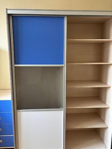 tumba mebel: Oğlan və qız üçün, İşlənmiş, Təknəfərlik çarpayı, Dolab — 5