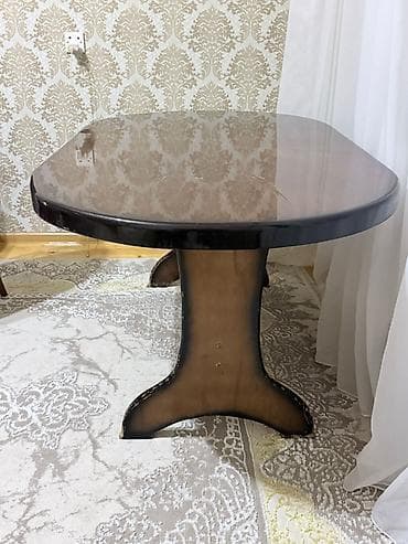 taxta bocqa: Qonaq masası, Açılmayan, Taxta, Oval masa — 2