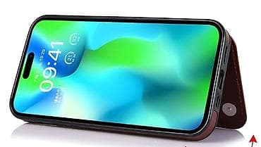 dinamik temiri: Maqnitsli kart cibləri olan cüzdan-tipli telefon qabı - Model: iPhone — 4