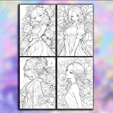 iş dəftəri: Anime Coloring Book – 22 səhifə - Mövzu: anime tərzində detallı — 2