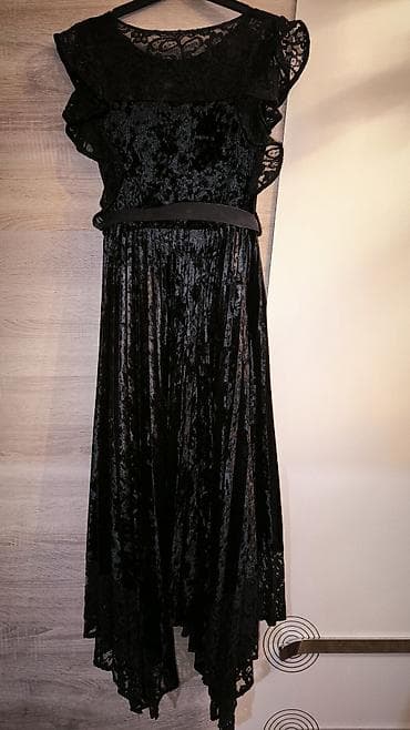 yeni donlar: Qara məxmər ziyafət donu - Parça: yumşaq, parıltılı məxmər və krujeva — 2