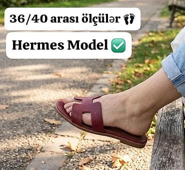 basanojka: Hermes Model qadın şlapanları - Ölçülər: 36–40 arası - Dizayn: “H” — 1