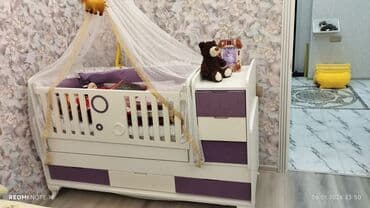 Детские односпальные кровати: Для девочки и мальчика, Четырехугольная, Колыбель, С бортиками, Без механизма качания — 2