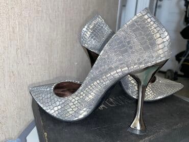 зеленые туфли: Туфли, Размер: 37, цвет - Серебристый, Новый — 4