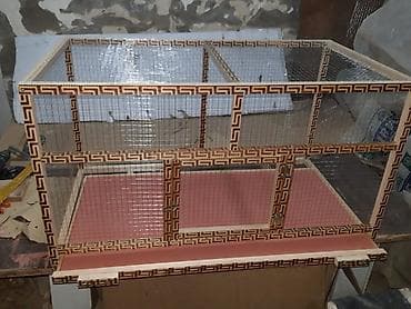 клетка для кроликов: Quş qəfəsi – əl işidir - Material: təbii ağac karkas, sıx hüceyrəli — 4