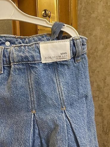 mango καπαρντινα: MNG Kids Denim Lab cins ətək - Material: klassik mavi denim (pambıq — 4