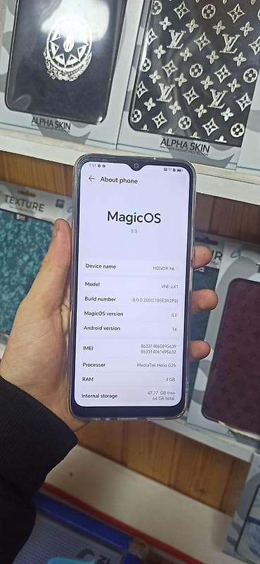 honor a10: Honor X6, 64 GB, rəng - Mavi, Barmaq izi — 3